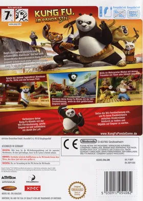 Kung Fu Panda box cover back